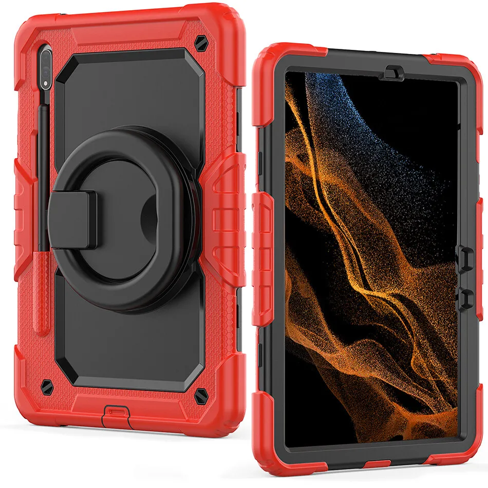 Rugged Silicone Case for Samsung Galaxy Tab S8 S7 T870 T875 X700 X706 A7 T505 S6 Lite Shockproof Cover 2022 P613 P619 P610 P615