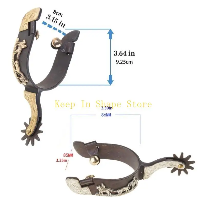 U1JC اليد منحوتة الحصان حفز استبدال الفولاذ الطري كاوبوي الغربية حفز رجل الحبال حفز معدات المنافسة سهلة الاستخدام #6