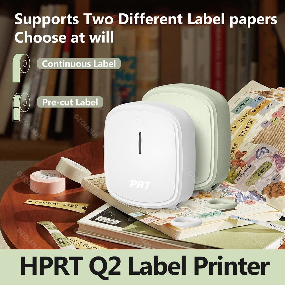 HPRT Q2 Mini Label Printer Bluetooth Wireless Sticker Self-adhesive Print Maker Tag Price Logo Barcode Print Same as D110 D11