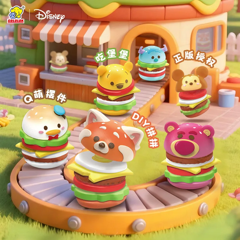 

Disney Burger Blind Box Zootopia Characters DIY Building Pretend Play Toy Kids Collectible Desktop Decoration Figure Set