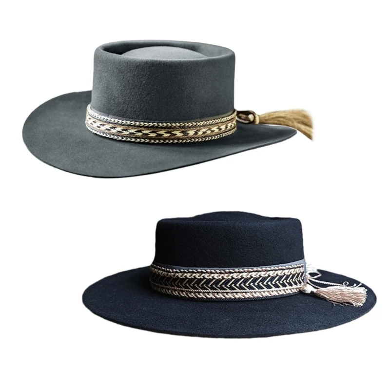 

Cowboy Hat Black Fedoras Hat Cowboy Hat for Celebration Party Cowboy Hat