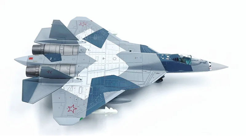 1: 100 wltk Russian Su-57 Stealth Model aircraft Snow Geometry Split Camo  Alloy finished product collection model