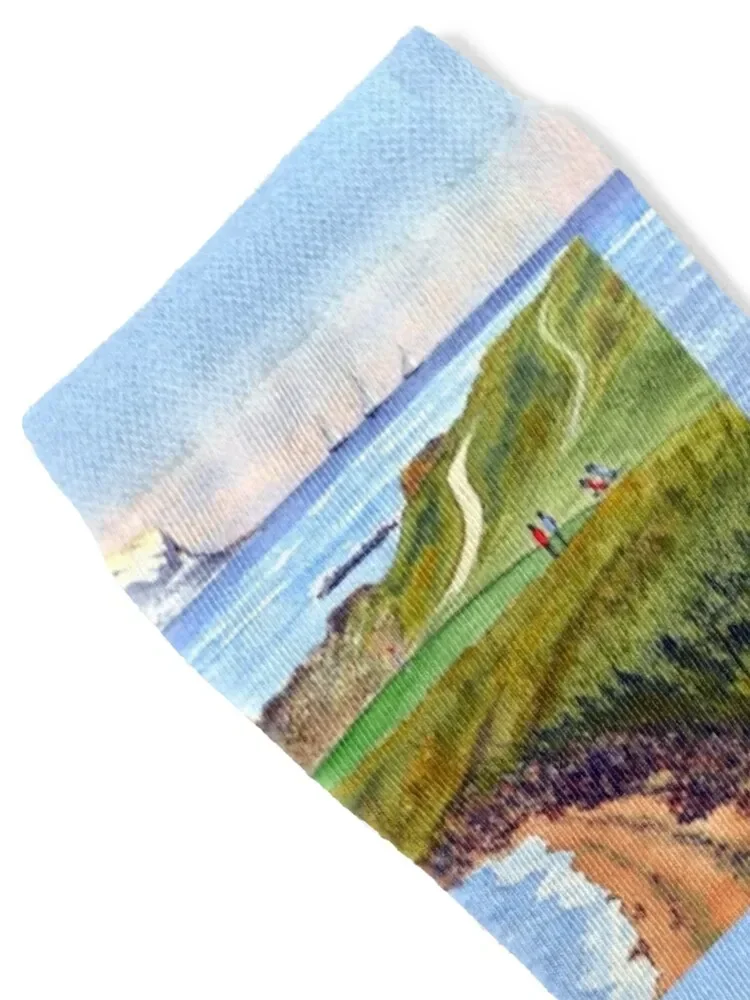 The Glen Golf Course 13th green North Berwick Scotland Socks custom sports golf Men's Socks Luxury Women's