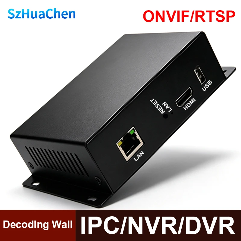 H.265/H.264 Network Video Decoder  HDMI HD 1080P ONVIF Decoder with USB Decoding RTSP 4K NVR/DVR/XVR Monitoring split screen