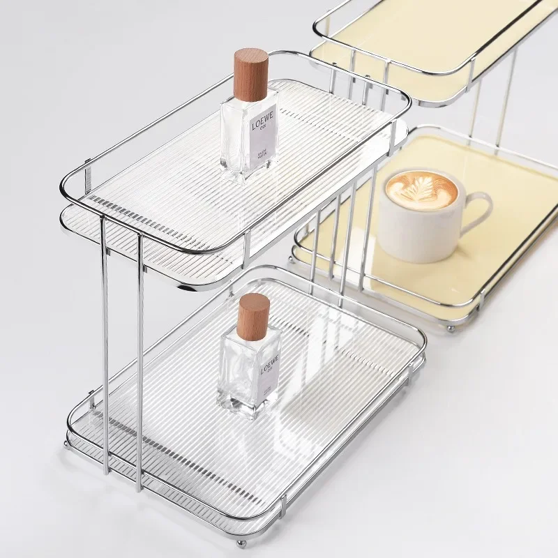 Acrylic Storage Rack, Multi-layer Desktop Organizer for Vanity Bathroom Kitchen, Cosmetics Perfume Cup Holder Stand,Home Decor