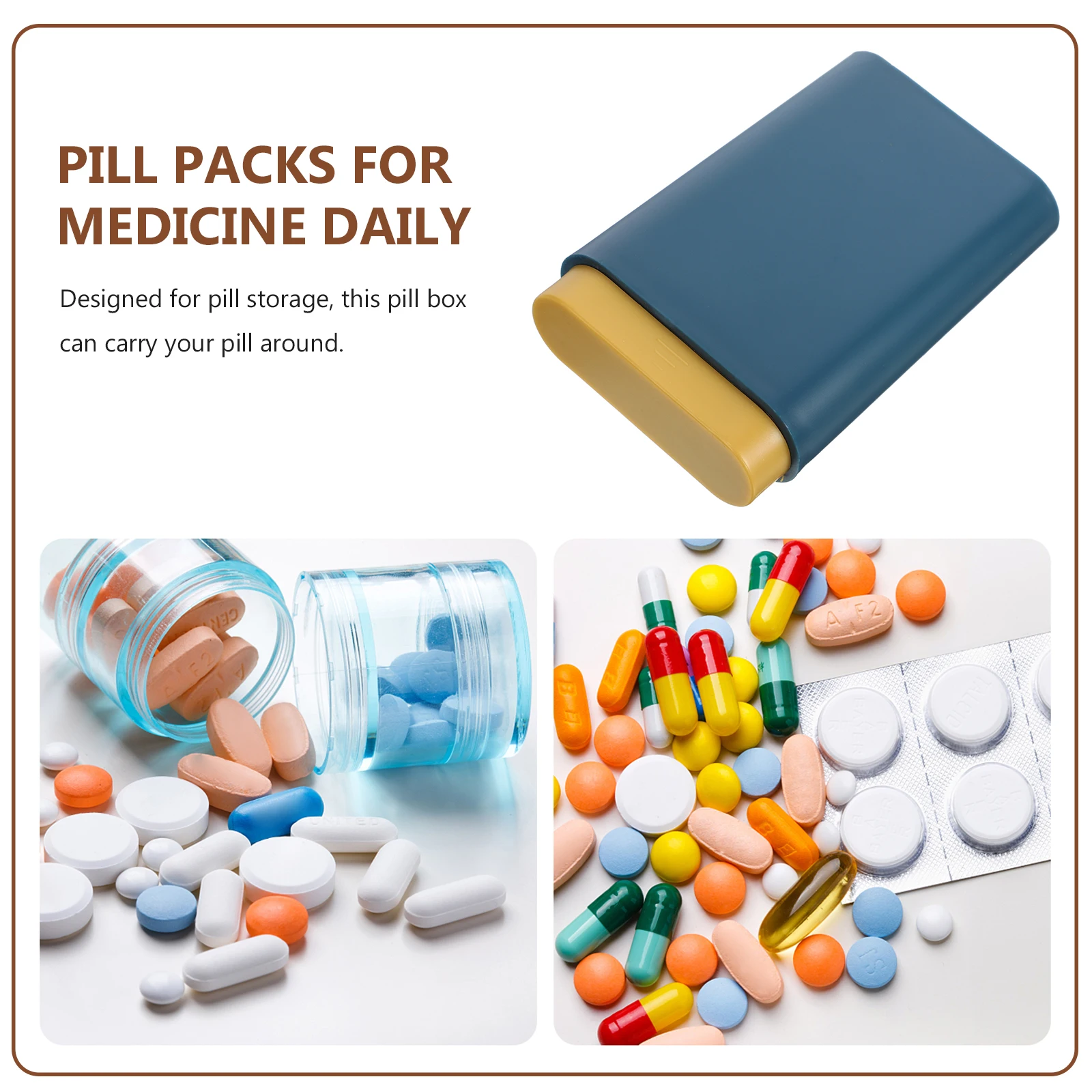 

Portable Medication Organizer Case 6 Compartments Travel Pill Holder Waterproof Storage Box Weekly Medicine Packs Small