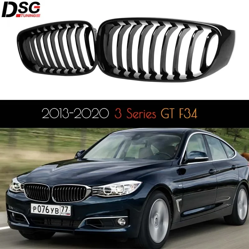 Gloss Black ABS Replacement Front Bumper Racing Grille For BMW 3 Series F34 GT 2013-2020 Car Accessories Single Line Grills