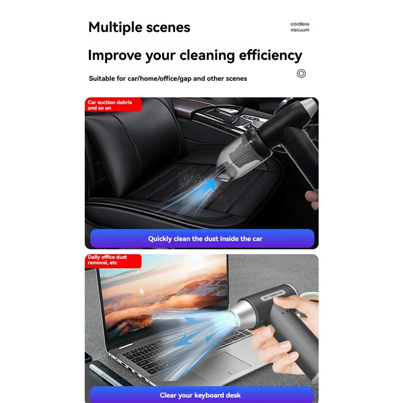 مروحة نفاثة توربو صغيرة 100000 RPM منفاخ هواء عالي الطاقة مروحة توربو عنيفة منفاخ غبار الهواء مجموعة مكنسة كهربائية للسيارة