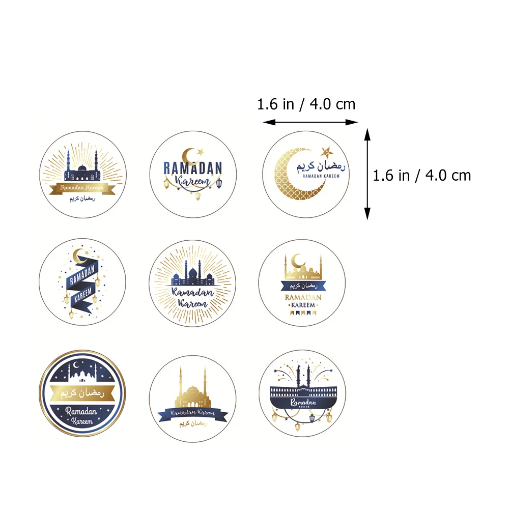 

90pcs Eid Mubarak Stickers Round Bag Seal Gift Envelope Party Decor Adhesive Seal Stickers Diy Packing Decoration Funny