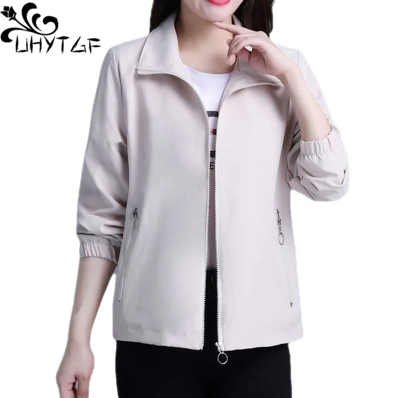 UHYTGF-abrigo cortavientos para mujer, chaqueta informal con bolsillo con cremallera, holgada, 4XL, 2022, 2173