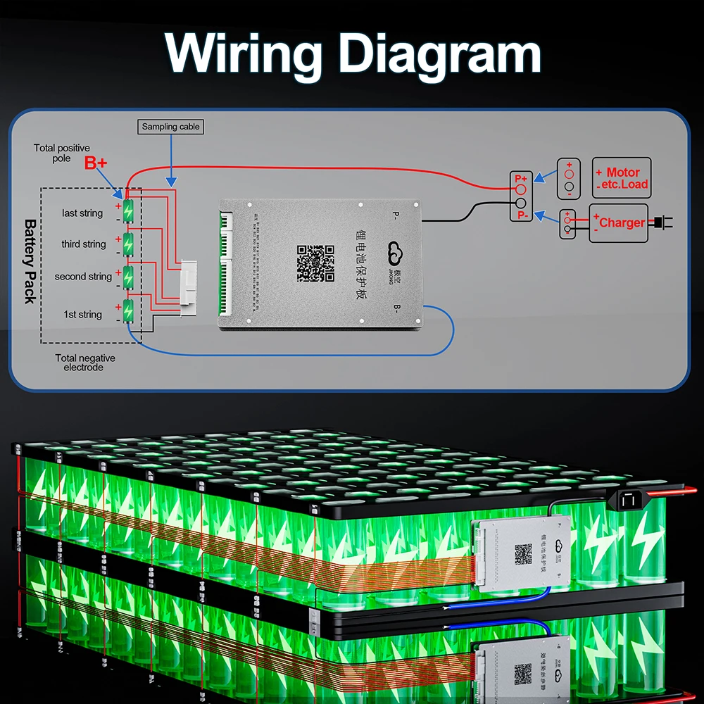 Inteligente JIKONG BMS 4S 5S 6S 7S 8S 17S 20S 24S 12V 24V 48V Ativo BMS 40A 60A 100A 200A 300A Lifepo4 Li-Ion Lto Bateria JKBMS