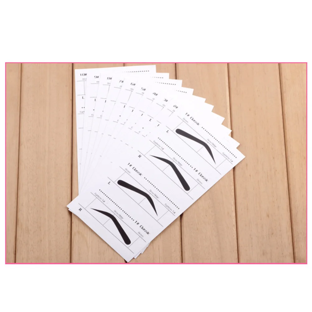 10 stuks wenkbrauw stencils sjablonen zelfklevende wenkbrauw vormgeven gereedschap boog bodem ontwerp links rechts indicatie voor gemakkelijke tracering en