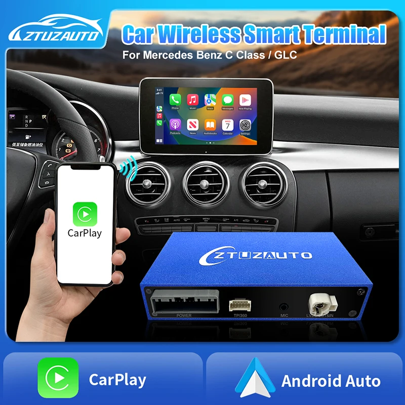 Wireless CarPlay for Mercedes Benz C-Class W205 & GLC 2014-2019 NTG5.0 with Android Auto Mirror Link AirPlay Car Play Function