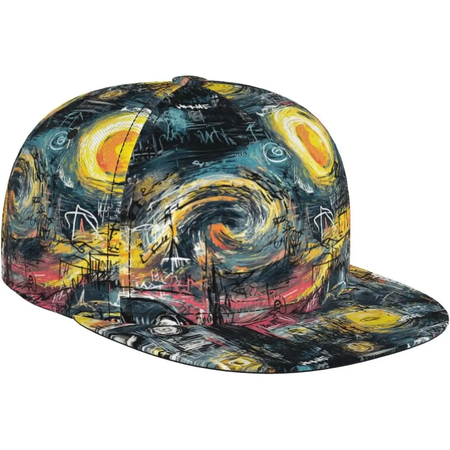 Cute Arts Snapback Hat Hip Hop Style Adjustable Baseball Cap, Flat Bill Trucker Hat for Men Women