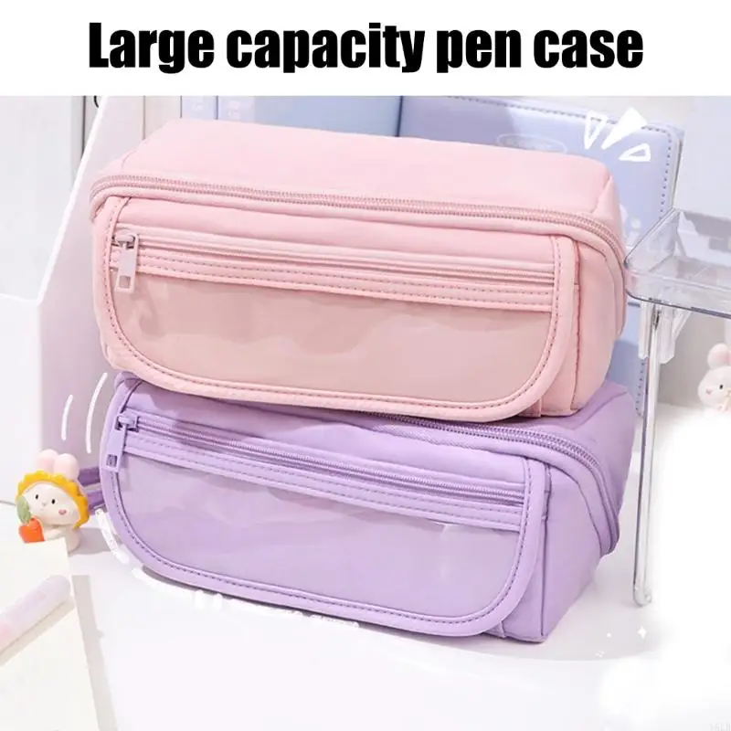 

Y5LB Multilayer Zippered Pen Case 9 Compartment Multifunctional Stationeries Bag