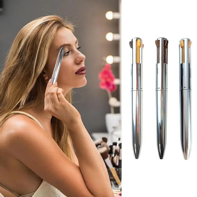 4 In 1 Makeup Pen Waterproof Eyebrow Pencil Long Lasting Versatile Eye Beauty Makeup Tool For Brow Draw Lips And Eyeliner