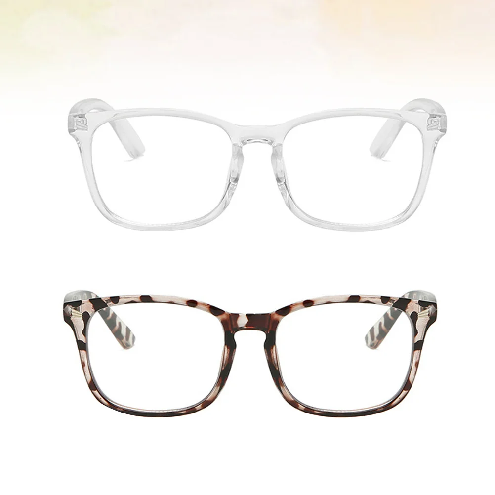 

2 Pcs Light Glasses Anti-blue Frame Big Eyeglasses for Women and Vintage