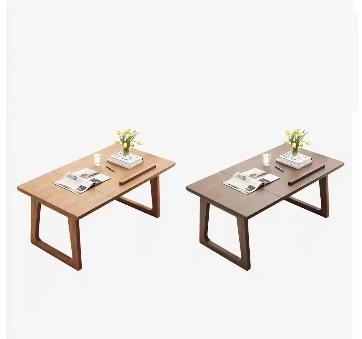 #Adjustable Low Coffee Table, Japanese Style Foldable Floor Table for Tatami