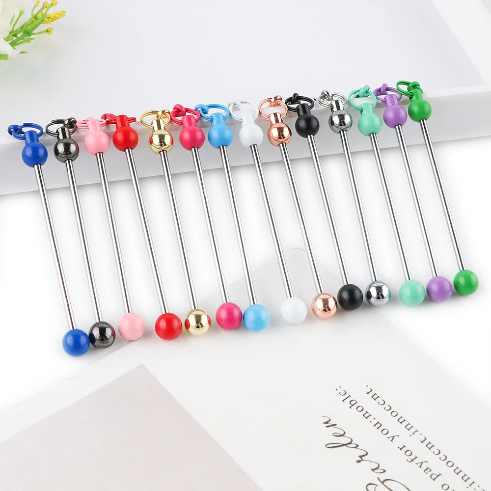 5/10pcs Beadable Keychain Bars Multicolor Lobster Buckle Monochrome Keychain Strip DIY Keychain Jewelry Craft Hanging Accessorie