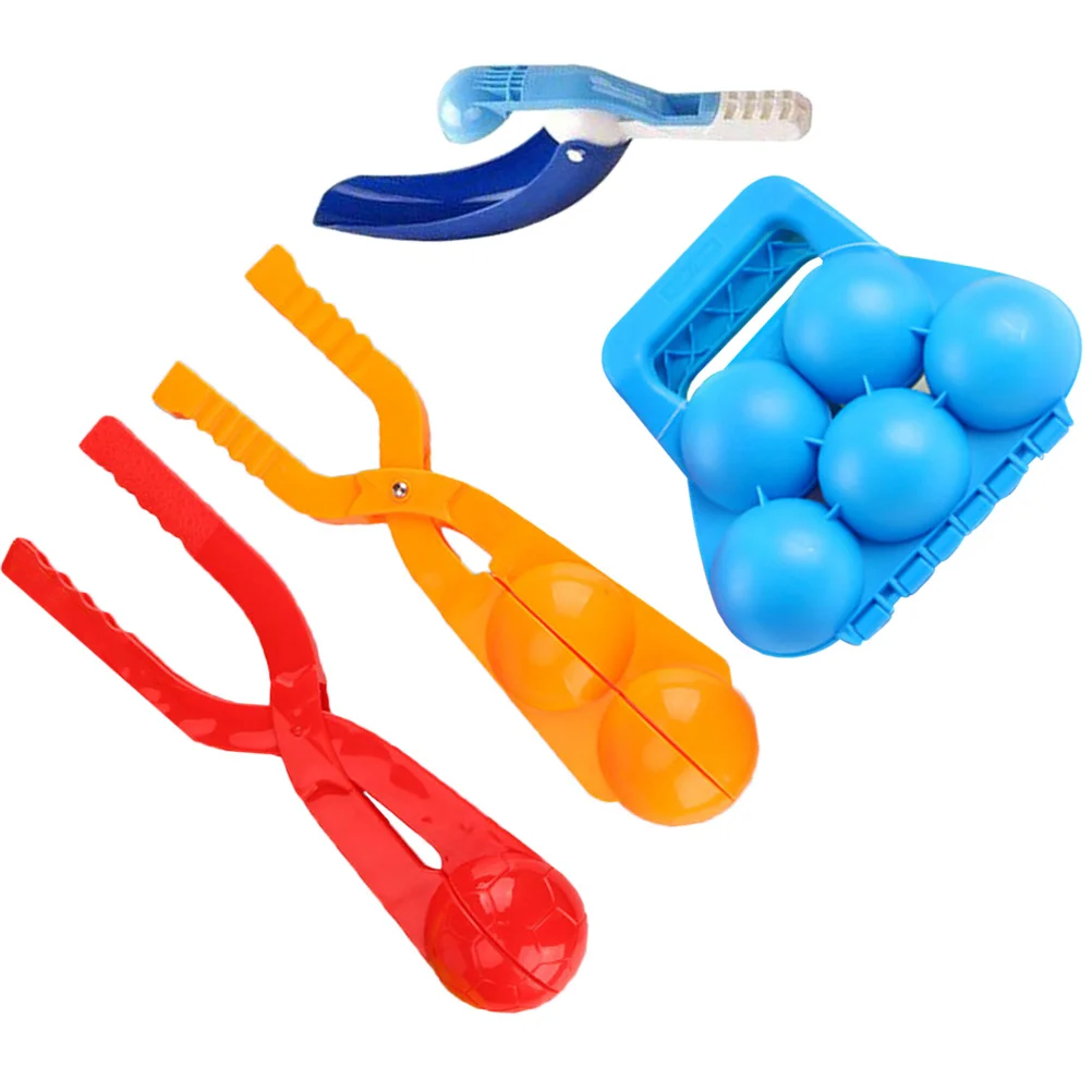4Pcs Maker Round Snow Ball Pliers Comfortable Non-Slip Maker Outdoor Winter Sand Mud Bath Bombs