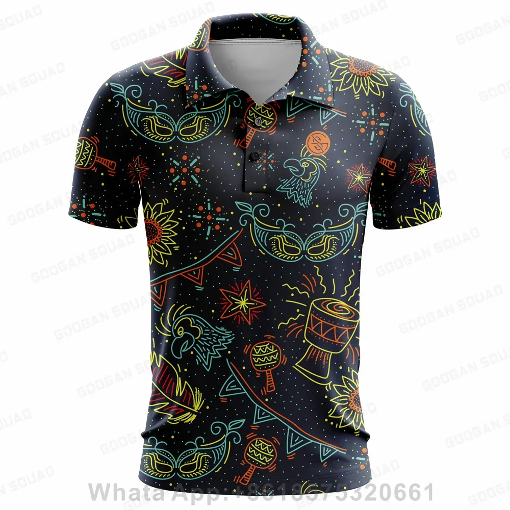 Googan Squad Summer Men Polo Shirt Casual Fashion Short Sleeve Quick Dry Fishing Golf T-shirt Tops Clothing Plus Size view 2