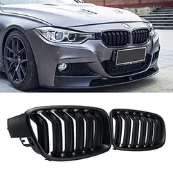 BMW 3シリーズ用フロントキッドグリル,レーシングバンパー,ダブルスラット,f30,f31,f35,13-19,カーアクセサリー