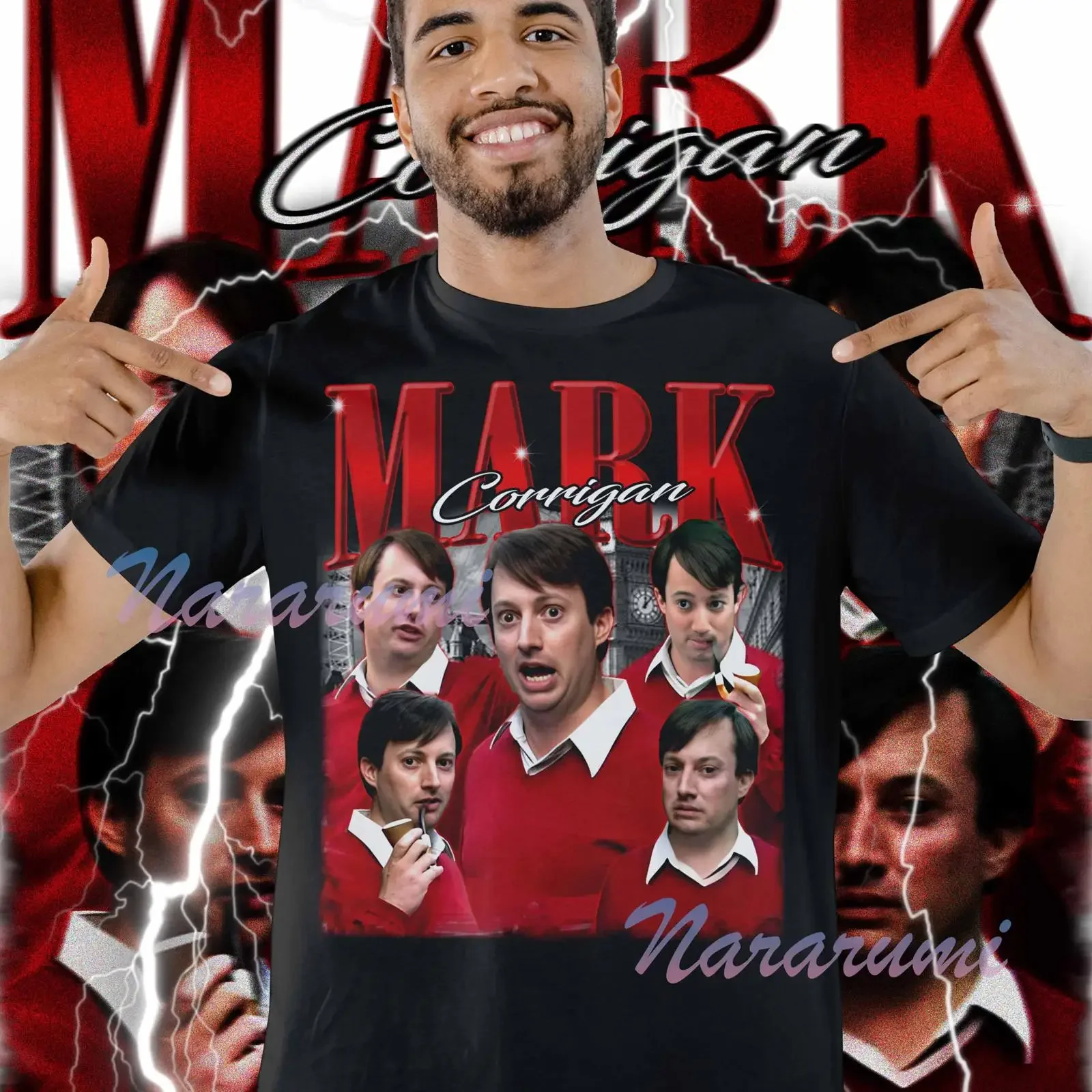 Vintage Mark Corrigan Peep Show Bootleg T Shirt Funny TV Series Character Retro Cotton  Casual Tops vintage Washed Soft