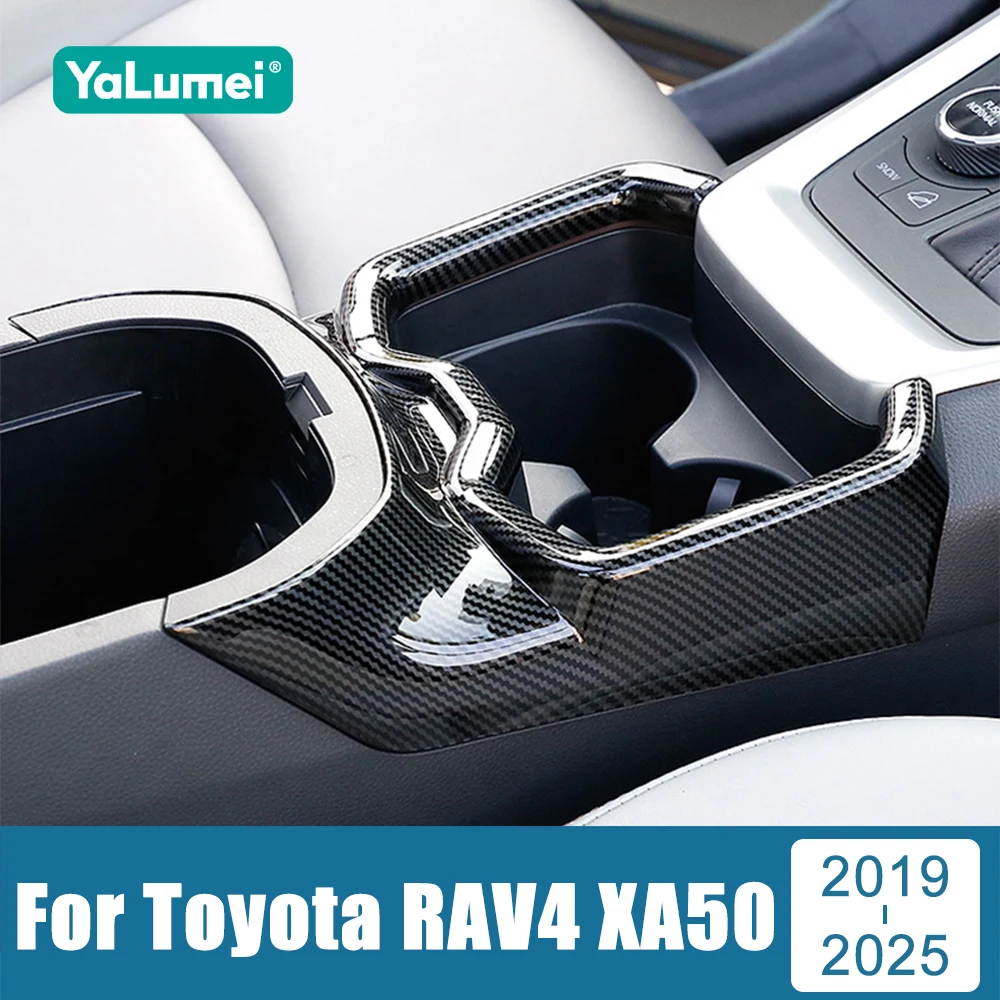 For Toyota RAV4 2019 2020 2021 2022 2023 2024 2025 RAV 4 XA50 Hybrid ABS Car Front Row Water Cup Holder Cover Frame Accessories