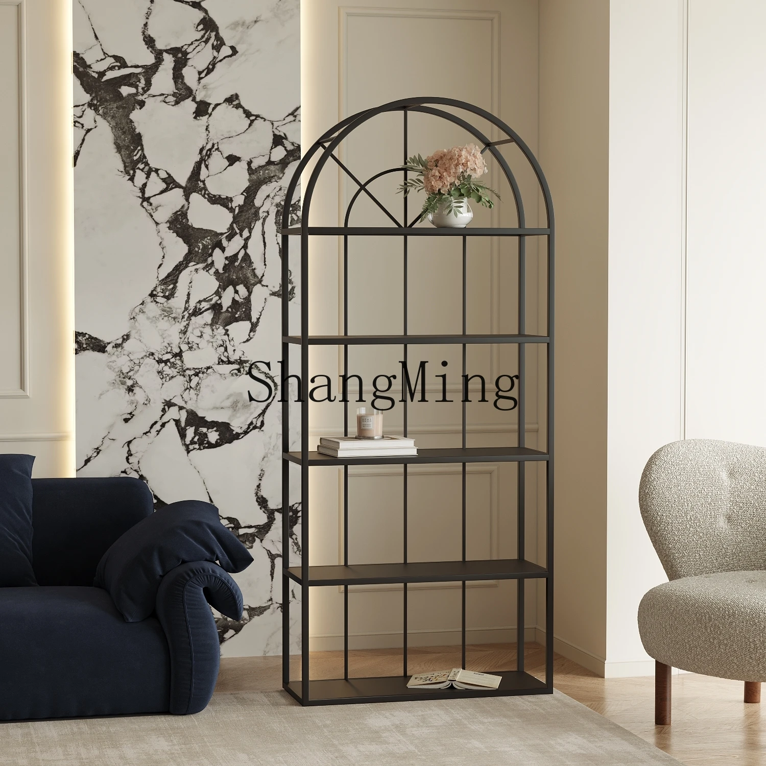 

CL retro floor rack, living room against the wall for storage, modern home multi-layer display storage shelf