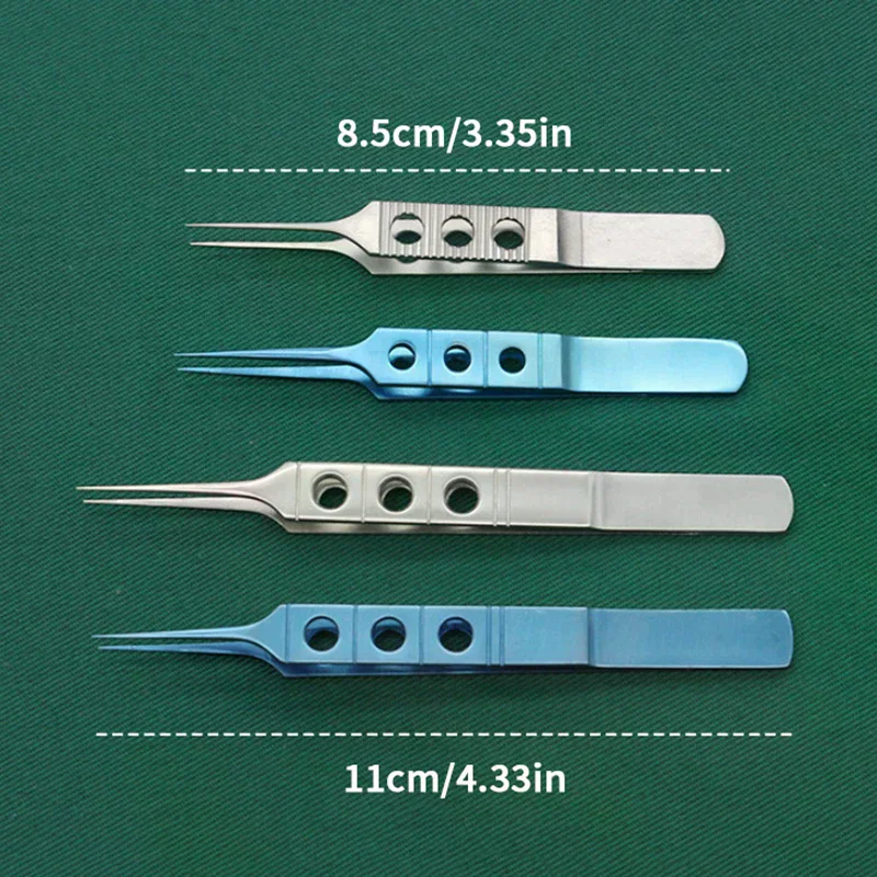 Titanium Alloy/Stainless Steel Ophthalmic Forceps With Teeth Microsurgical Tweezers Double Eyelid Plastic Surgical Forceps