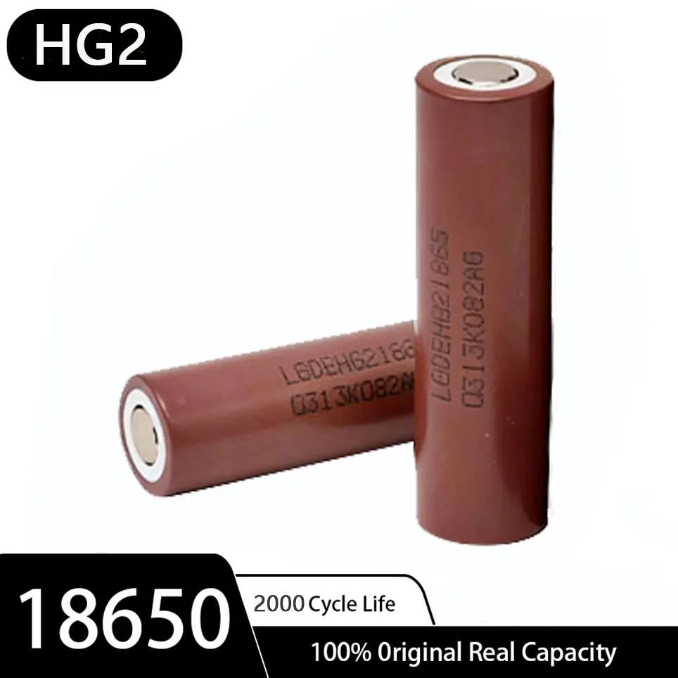 Batterie rechargeable HG2 3,7 V 3000 mAh nouvelle génération pour tournevis, courant élevé 30 A + batterie lithium-ion 18650 pour bricolage