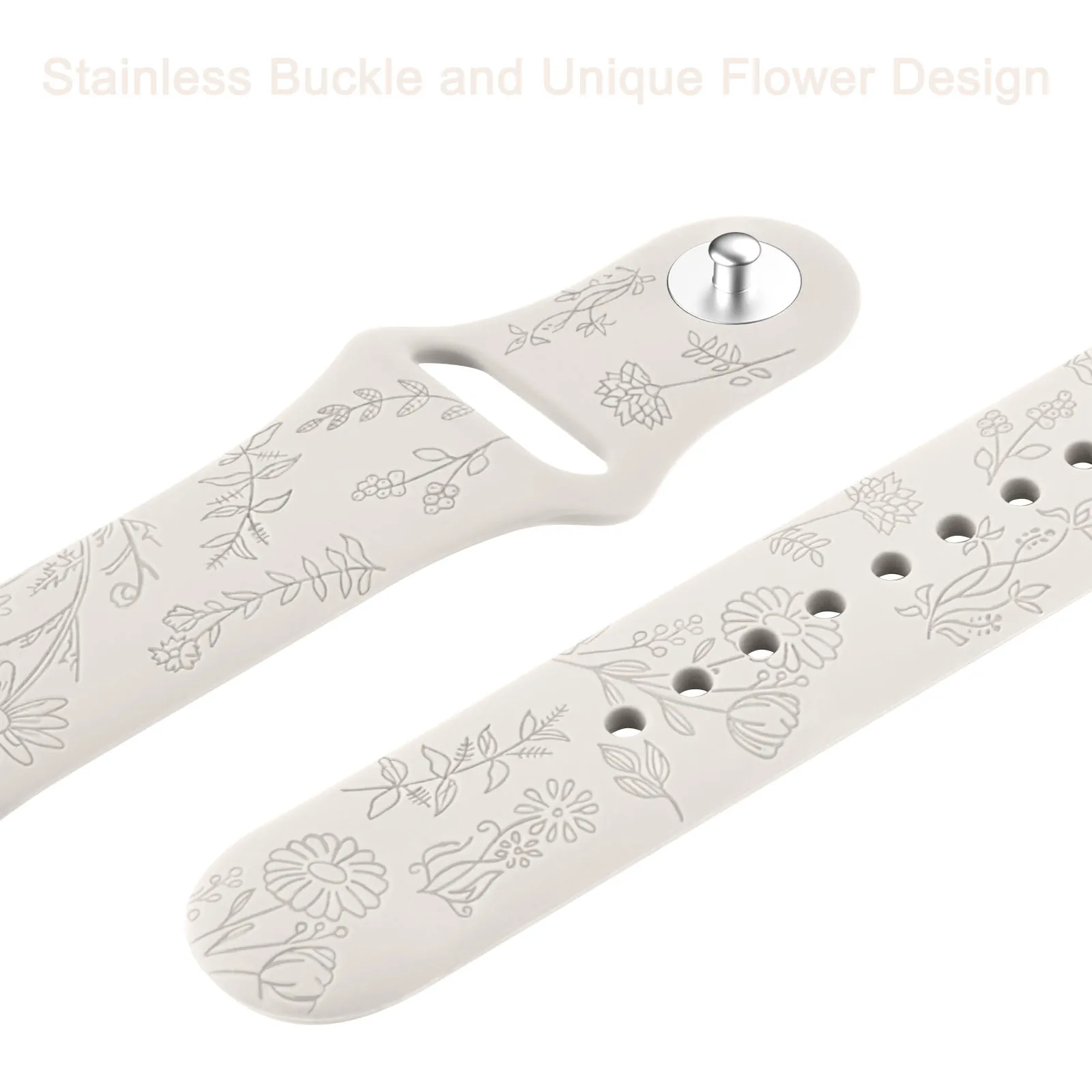 Soft Silicone Flower Engraved Strap For Fitbit Versa 2 3 4 Band Bracelet For Fitbit Versa Lite/Versa SE/Sense 2/Sense Watchband