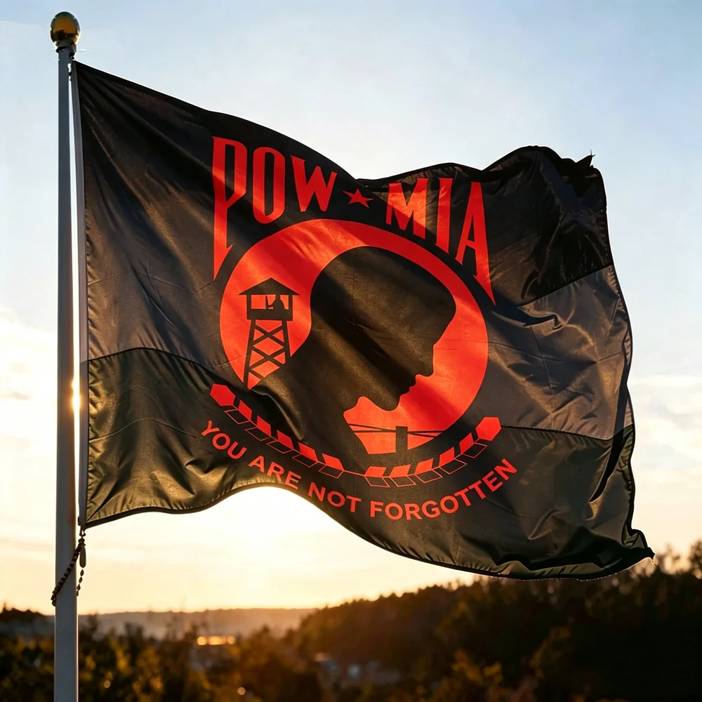 POW MIA Flag 2x3ft 3x5ft You Are Not Forgotten Polyester Printed Banner Military Memorial Outdoor Garden Decoration Hanging Flag