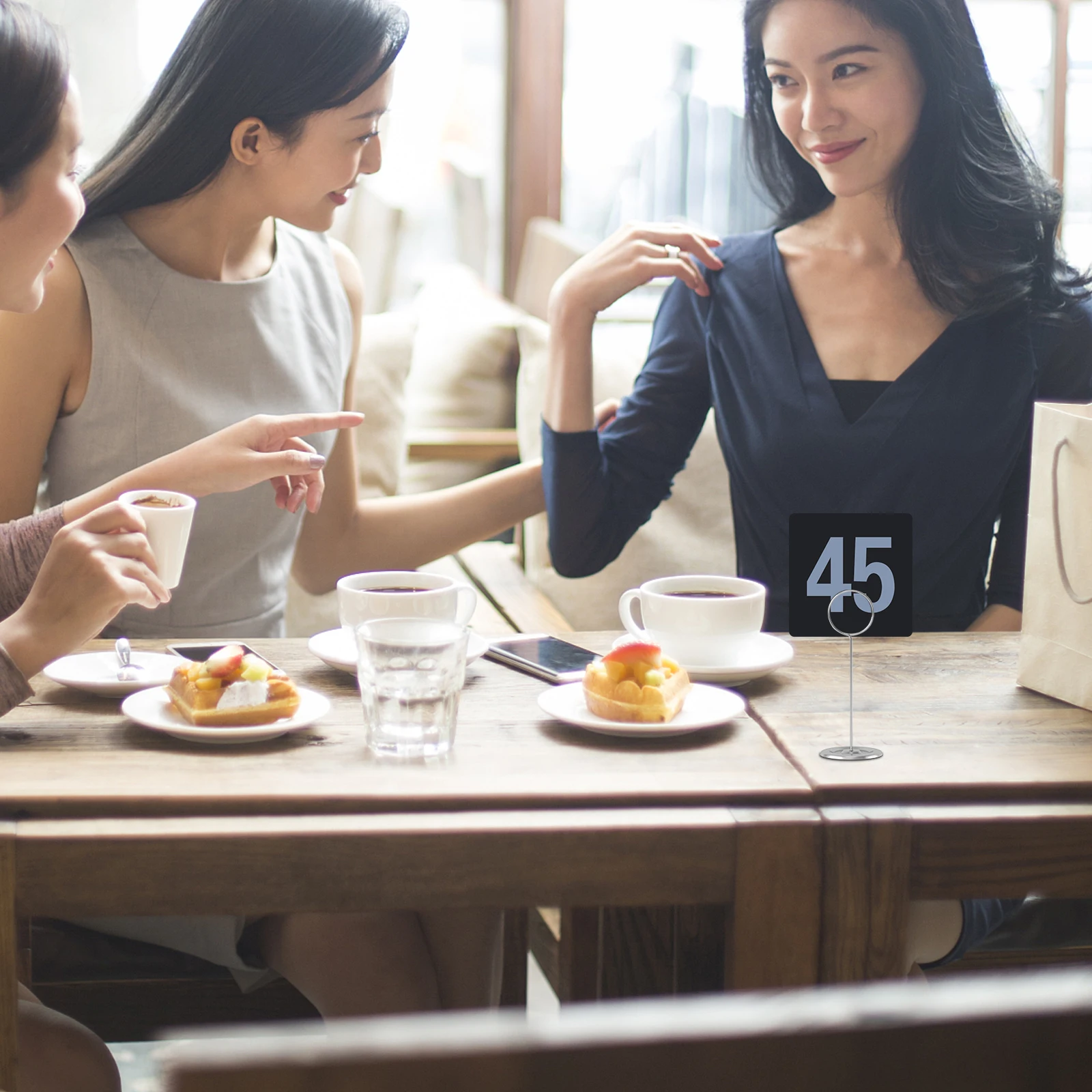 

50Pcs Plastic Table Numbers Clear Double Sided Number Cards for Cafe Bar Meeting Room Table Number Place Holders