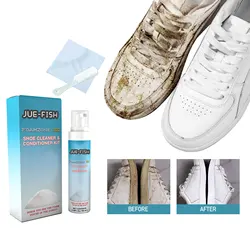 Foaming Shoes Cleaner Kit Removes Shoes Yellow Dirts Sneakers Stains Whiten Polishing Cleansing Deoxidizer White Shoes Cleaner