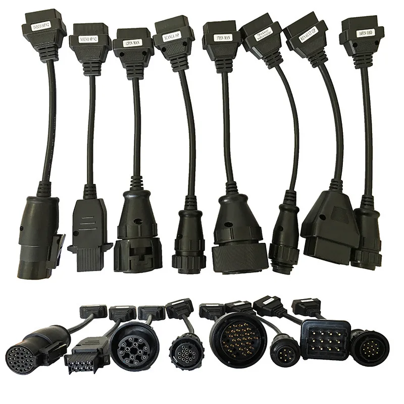 

8 in1 8PCS Multi-Pin Truck OBD2 Diagnostic Extension Cable for Autocom CDP+ Delphi DS150 TCS Adapter for Knorr MAN IVECO VOLVO
