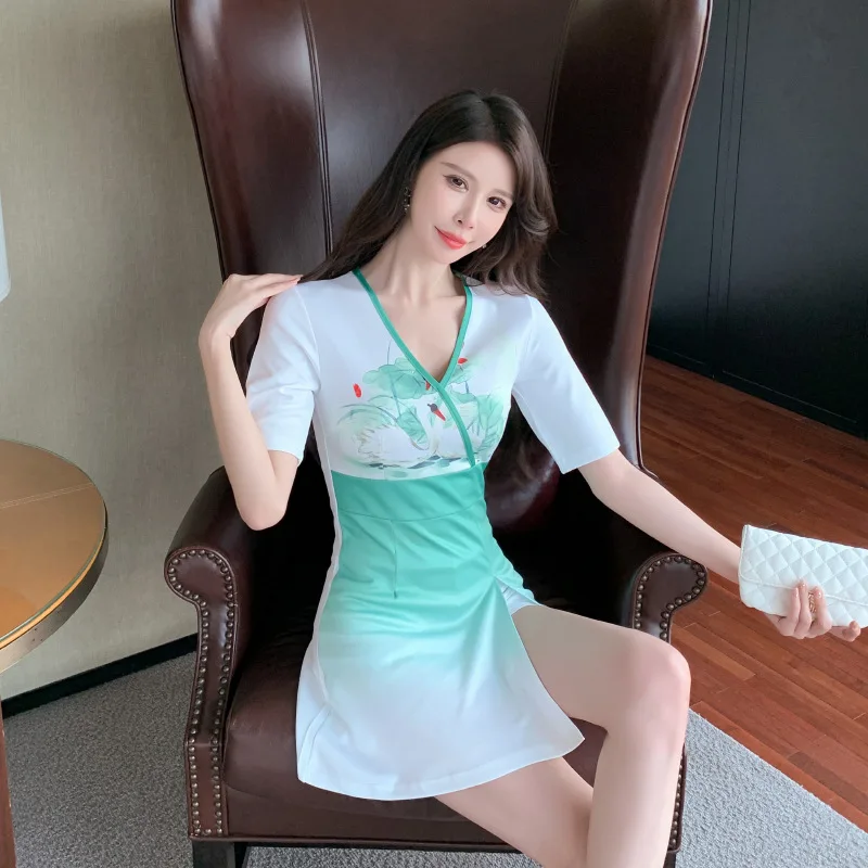 Woman Work Clothes Shirt Short Skirt Suit Hotel Waiter Beauty Salon Spa Massage Nail Cafe Foot Bath Technician Overalls Uniform