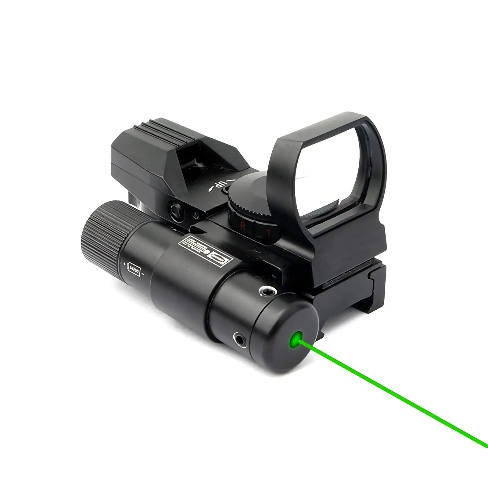 1X22X33 Reflex Sight with Integrated Green Laser Dot Sight Compatible with 20mm Picatinny/Waver Rail System