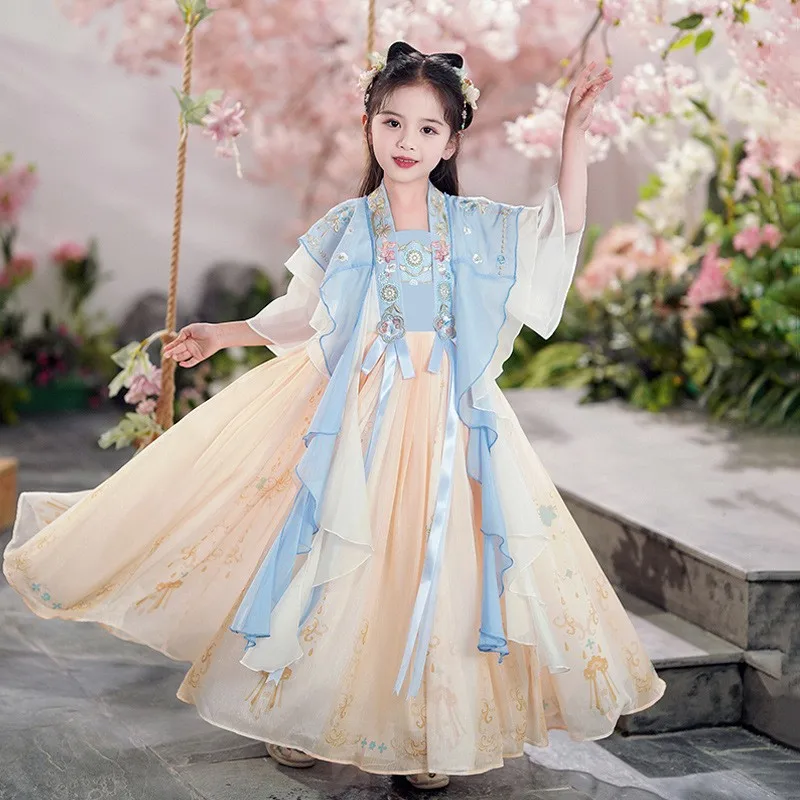 

Ancient Girls Kimono Hanfu Dress Autumn New Tang Embroidery Chinese Style Traditional Cosplay Skirt Suit Dresses Costume Clothes