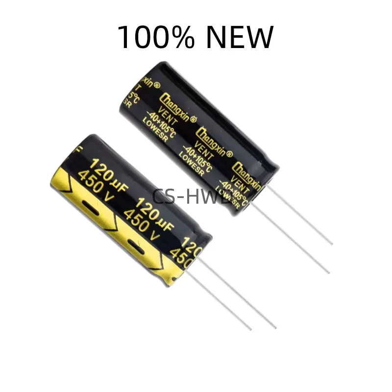 10PCS/LOT 450V120UF high-frequency low resistance long life power supply electrolytic capacitor 120UF 450V 18X40MM black gold