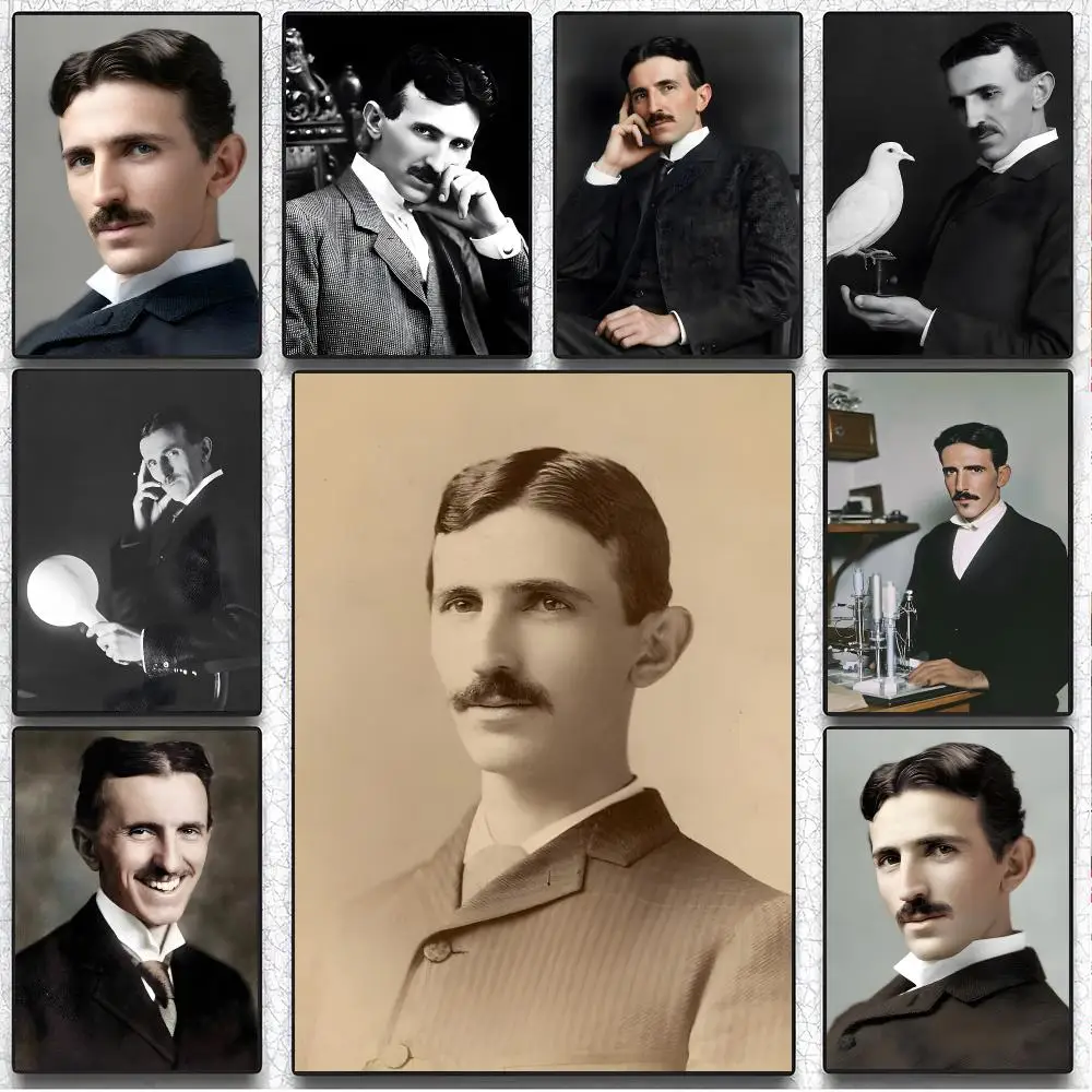 Genius Inventor N-Nikola Tesla Poster Art Wall Decor Indoor Outdoor for Collectors
