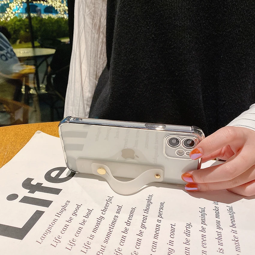 아이폰 16 15 14 13 프로 12 11 맥스 플러스 16프로맥스용 손목 스트랩 폰 케이스 홀더 폰 케이스 풀 랩 15프로맥스 커버 하드 쉘