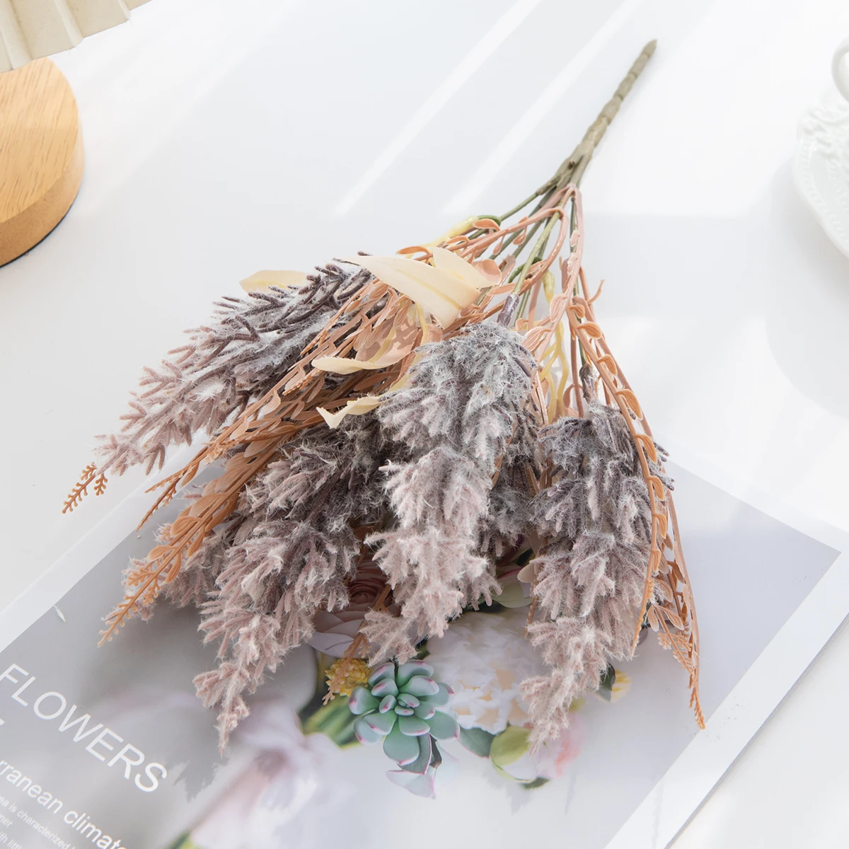Künstliche Schilfpflanze für Zuhause, Büro, Party, Tischvase, Bonsai-Dekoration, Outdoor, Garten, Hof, Hochzeit, Braut, DIY-Fotografie-Requisite – Detail 2
