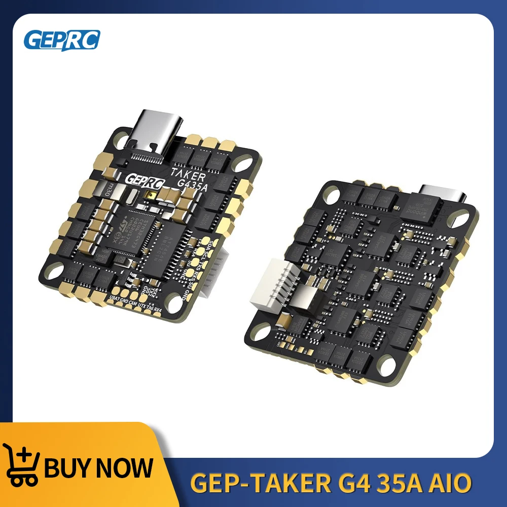 

GEPRC GEP-TAKER G4 35A AIO G473 Управление полетом 170 МГц 2 ~ 4S Система передатчика батареи LIPO для гоночного дрона RC FPV