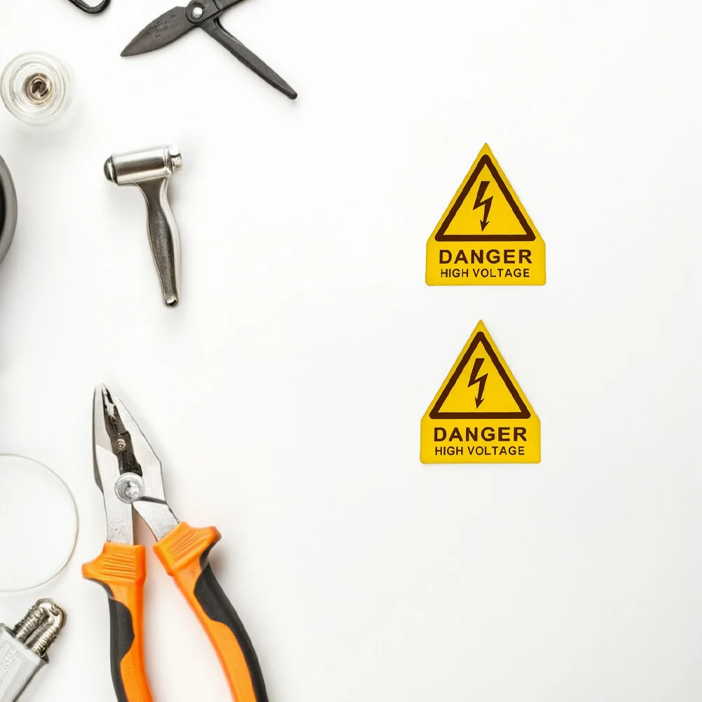 10Pcs High Voltage Warning Signs Self-Adhesive Electrical Hazard Safety Stickers for Panels Machinery Sticker Warning Sign
