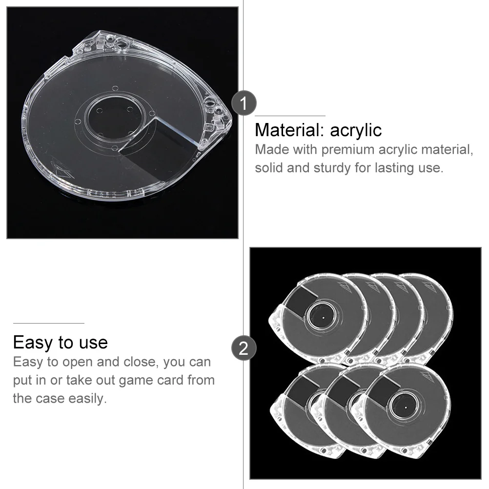 

10pcs Game Case Storage Box Protective Holder For Clear Acrylic Design Durable Easy Access Shell Gaming Accessories Disc