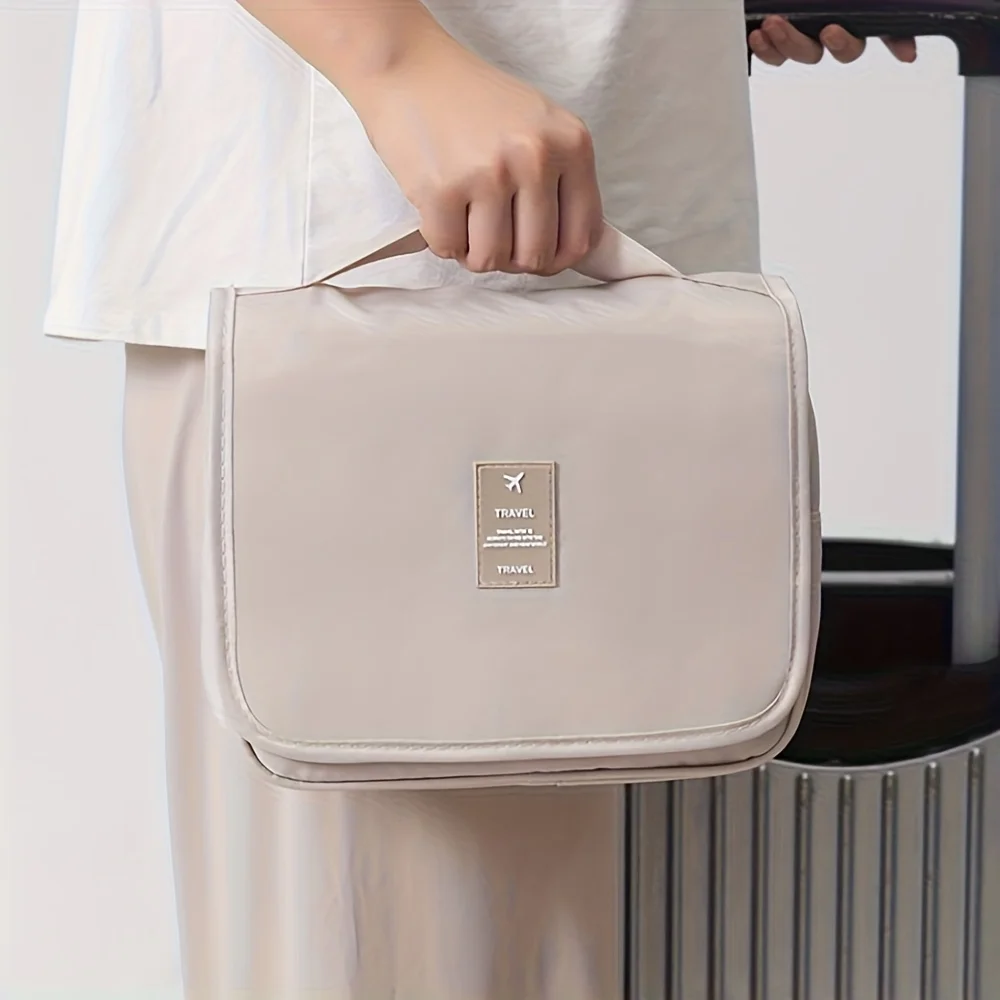حقيبة أدوات الزينة المعلقة للسفر مع مقصورات رطبة/جافة - منظم محمول خفيف الوزن للرجال والنساء