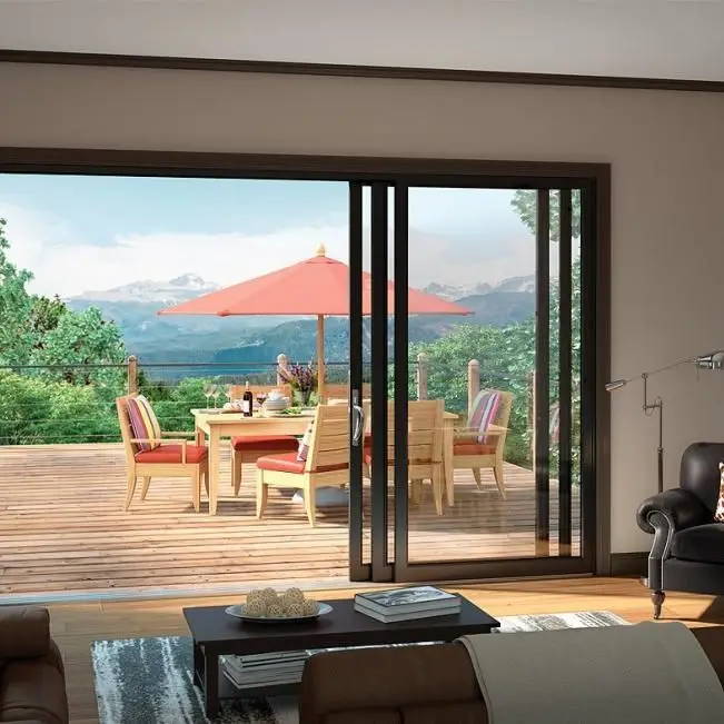 CBMmart Double Triple Glazing Lift Aluminum Glass Sliding Entrance Door With Screen For Home Exterior Interior Patio Balcony