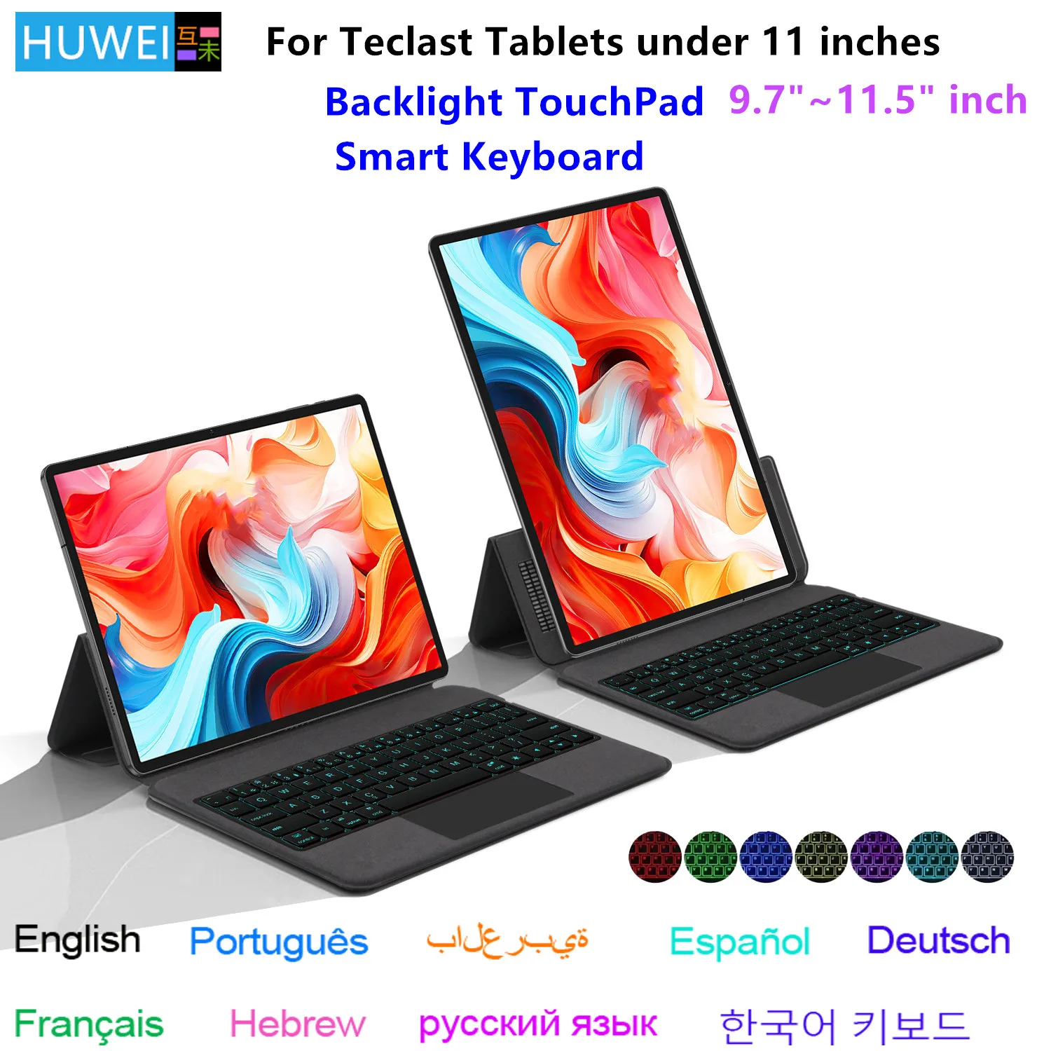 

Чехол HUWEI с подсветкой для клавиатуры Teclast M40 Pro M40 P20S P20HD M40 Plus P30s P40HD T40 Pro T50 M50 Plus, чехол-подставка для планшетного ПК
