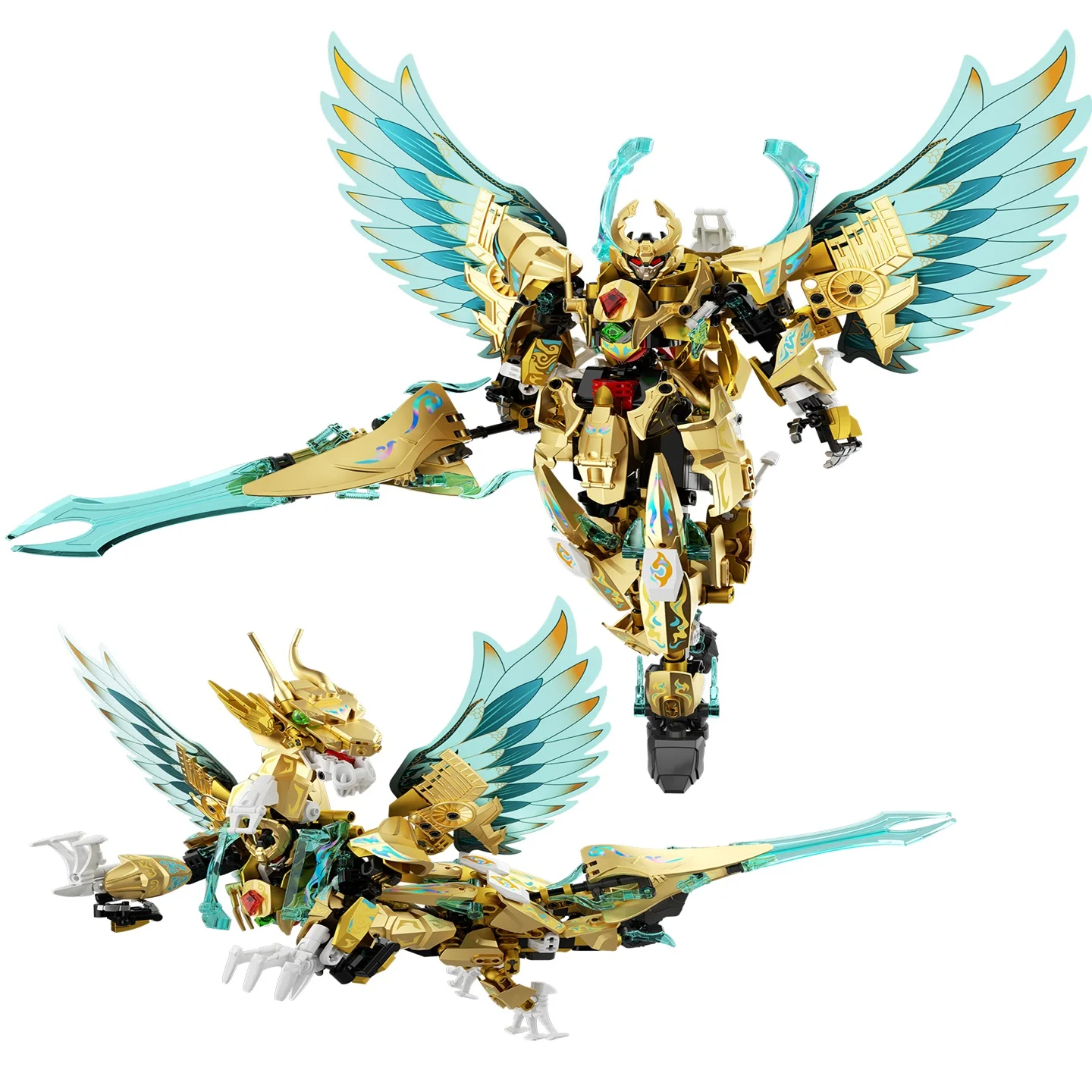 

JAKI Transforming Mecha Building Blocks Set Robot Model Assembler Home Creative Toy Ornament Building Toy Boy's Birthday Gift